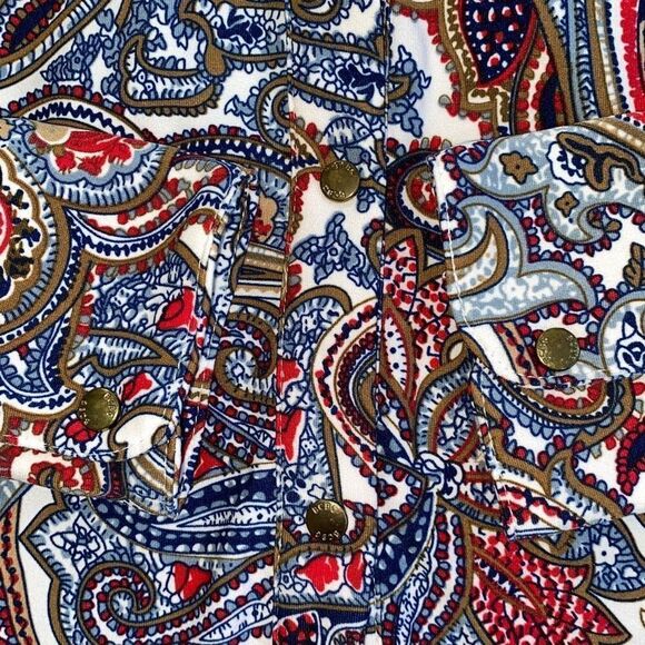 BCBG Maxazria EUC Ladies Western Paisley Buttondown Shirt Rodeo Wrinkle Free PS - Picture 4 of 6